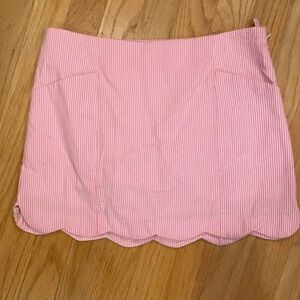 Lily Pulitzer pink striped scalloped skirt